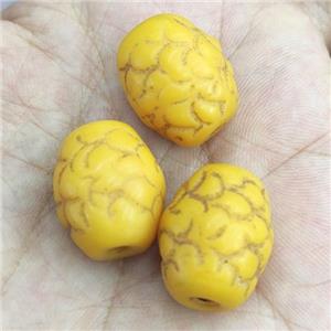 yellow Lampwork Beads, rondelle, approx 15-20mm [GM17186]