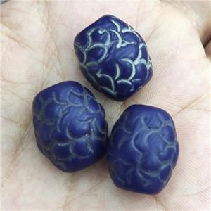 blue Lampwork Beads, rondelle, approx 15-20mm [GM17187]