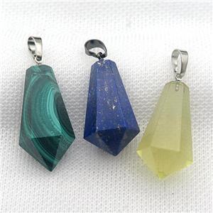 mixed Gemstone pendulum pendant, approx 17-30mm [GM17219]