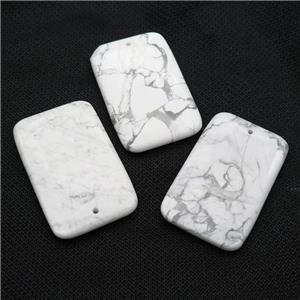 white Howlite Turquoise rectangle pendant, approx 35-55mm [GM17241]