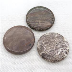 Ocean Jasper circle pendant, approx 50mm [GM17244]