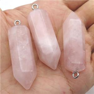 pink Rose Quartz bullet pendant, approx 15-45mm [GM17250]