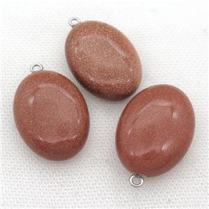gold Sandstone oval pendant, approx 25-35mm [GM17251]