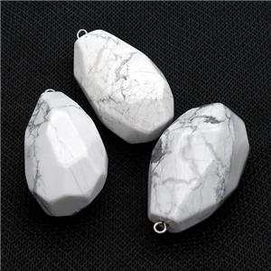 white Howlite Turquoise pendant, freeform, approx 20-40mm [GM17253]