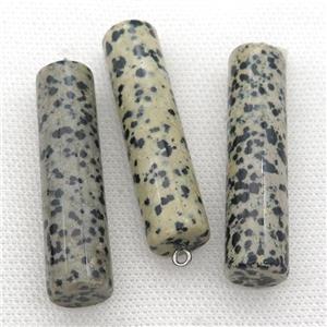black Dalmatian Jasper column pendant, approx 13-50mm [GM17270]