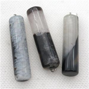 Agate druzy column pendant, approx 13-50mm [GM17273]