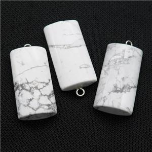 white Howlite Turquoise rectangle pendant, approx 20-40mm [GM17277]