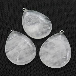 Clear Quartz teardrop pendant, approx 30-40mm [GM17283]