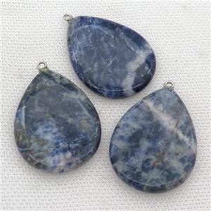 blue Sodalite teardrop pendant, approx 30-40mm [GM17294]