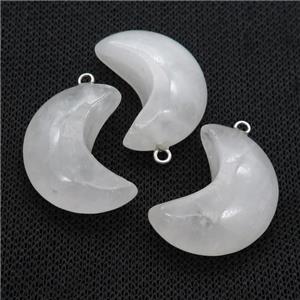 Clear Quartz Crystal moon pendant, approx 14-30mm [GM17300]