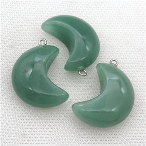 green Aventurine moon pendant, approx 14-30mm [GM17309]