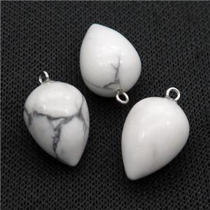white Howlite Turquoise Pendulum Pendant, approx 15-20mm [GM17311]
