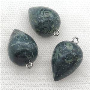 green Kambaba Jasper Pendulum Pendant, approx 15-20mm [GM17314]