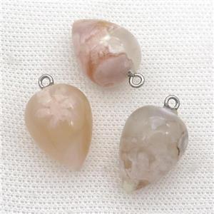 Sakura Cherry Agate Pendulum Pendant, approx 15-20mm [GM17317]