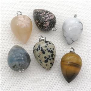 mix Gemstone Pendulum Pendant, approx 15-20mm [GM17321]