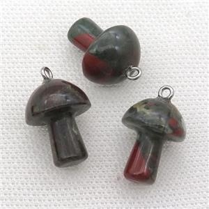 BloodStone Jasper mushroom pendant, approx 15-20mm [GM17331]