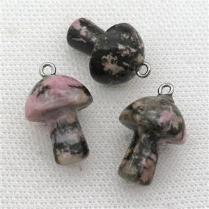 pink Rhodonite mushroom pendant, approx 15-20mm [GM17333]