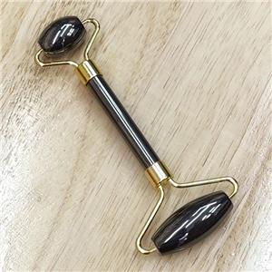 black Roller GuaSha Massage Tools, gold plated, approx 18-40mm, 150mm length [GM17355]
