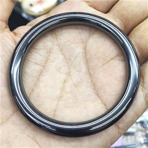 black Hematite bangle, approx 7mm, 55mm dia [GM17356]