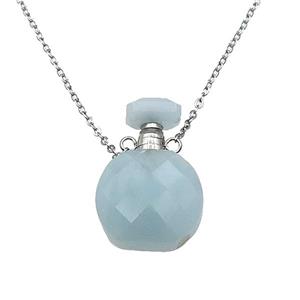 blue Aquamarine perfume bottle Necklace, approx 15-20mm [GM17374]