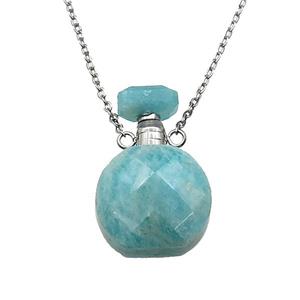 green Amazonite perfume bottle Necklace, approx 15-20mm [GM17375]