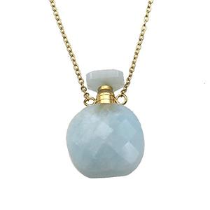 blue Aquamarine perfume bottle Necklace, approx 15-20mm [GM17382]