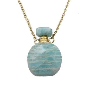 green Amazonite perfume bottle Necklace, approx 15-20mm [GM17383]
