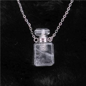 Clear Quartz perfume bottle Necklace, approx 10-20mm [GM17387]