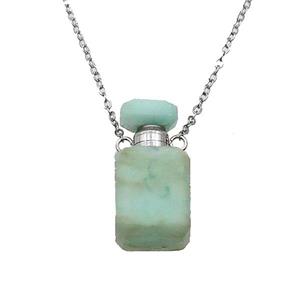 green Chrysoprase perfume bottle Necklace, approx 10-20mm [GM17390]