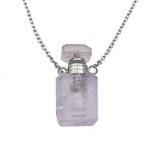 Amethyst perfume bottle Necklace, approx 10-20mm [GM17391]