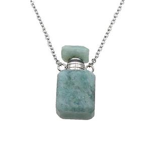 green Amazonite perfume bottle Necklace, approx 10-20mm [GM17393]