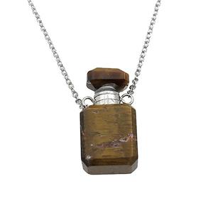 Tiger eye stone perfume bottle Necklace, approx 10-20mm [GM17395]