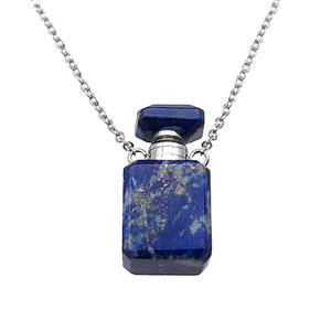 blue Lapis Lazuli perfume bottle Necklace, approx 10-20mm [GM17396]