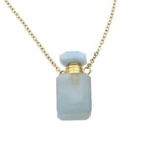 blue Aquamarine perfume bottle Necklace, approx 10-20mm [GM17401]
