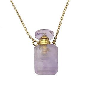 Amethyst perfume bottle Necklace, approx 10-20mm [GM17403]