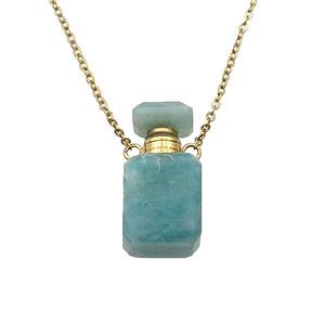 green Amazonite perfume bottle Necklace, approx 10-20mm [GM17404]