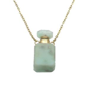 green Chrysoprase perfume bottle Necklace, approx 10-20mm [GM17406]