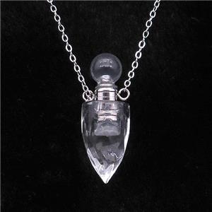 Clear Quartz perfume bottle Necklace, approx 9-28mm [GM17411]