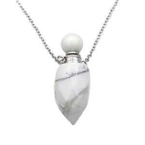 white Howlite Turquoise perfume bottle Necklace, approx 9-28mm [GM17414]