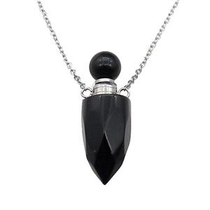 black Onyx perfume bottle Necklace, approx 9-28mm [GM17416]