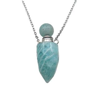 green Amazonite perfume bottle Necklace, approx 9-28mm [GM17419]