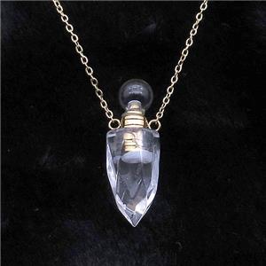 Clear Quartz perfume bottle Necklace, approx 9-28mm [GM17421]