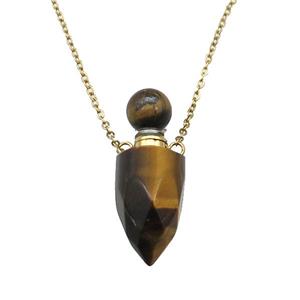 Tiger eye stone perfume bottle Necklace, approx 9-28mm [GM17426]