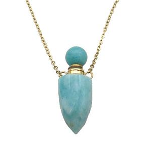 green Amazonite perfume bottle Necklace, approx 9-28mm [GM17427]