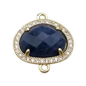 Lapis teardrop connector gold plated, approx 14-17mm [GM17442]