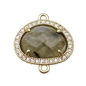 Labradorite teardrop connector gold plated, approx 14-17mm [GM17443]