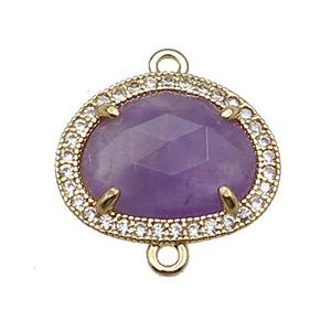 Amethyst teardrop connector gold plated, approx 14-17mm [GM17445]