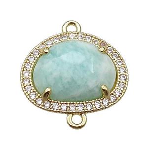 Amazonite teardrop connector gold plated, approx 14-17mm [GM17447]