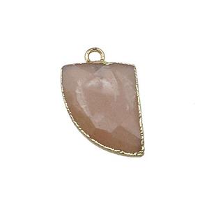 Peach SunStone Horn Pendant Gold Plated, approx 13-17mm [GM17464]