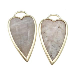 Grey MoonStone Arrowhead Pendant Gold Plated, approx 18-35mm [GM17497]